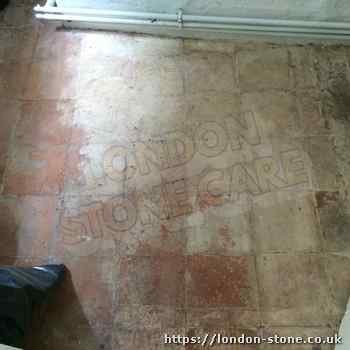 quarry tiles in London that have dull patches