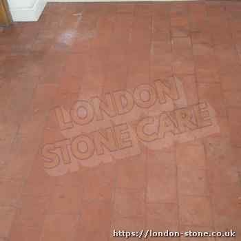 unattravtive worn quarry tiles in London ugly quarry tile floors in London