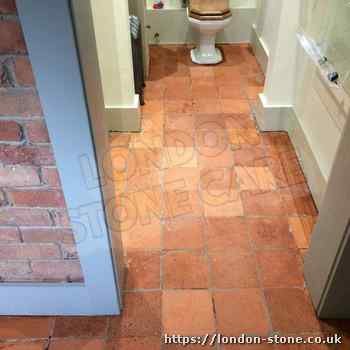 London quarry tile floors that have ugly saler residues