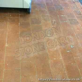 London quarry tile floors that have ugly saler residues