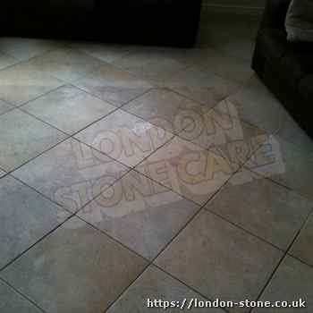 Image of Ceramic Tiles Floor Polishing around Burnt Oak