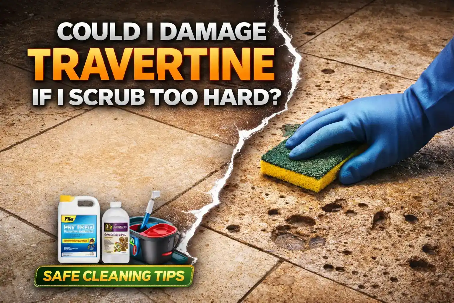 Could I Damage Travertine If I Scrub Too Hard?