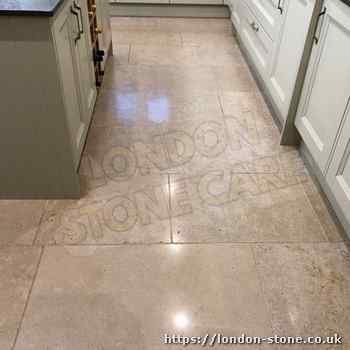 Example showing Limestone Tile Cleaning in Oakwood