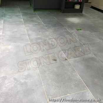 Example of Limestone Floor Restoration throughout Putney