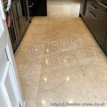 Example demonstrating Marble Tile Cleaning in Brook Green