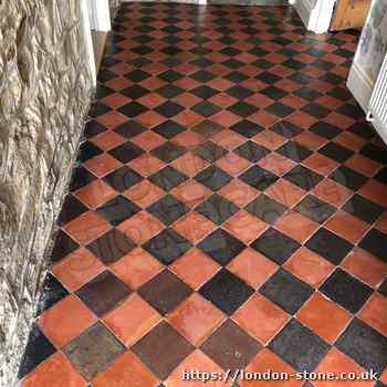 Picture of Quarry Tiles Floor Restoration throughout West Hampstead