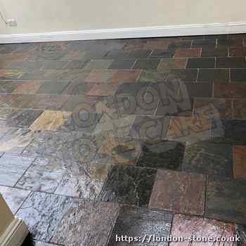 Example of Slate Tile Restoration in Richmond