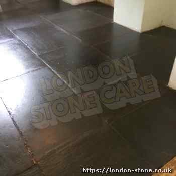 Picture demonstrating Slate Polishing in Kings Cross