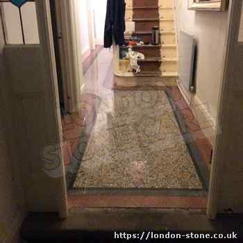 Picture demonstrating Terrazzo Tile Cleaning in Kew