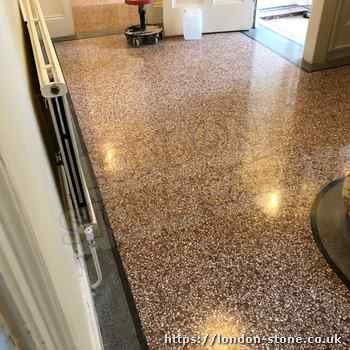 Terrazzo floor restoration London before - Can terrazzo be restored