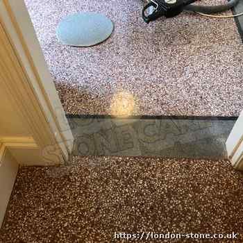 Example showing Terrazzo Tile Restoration in Islington