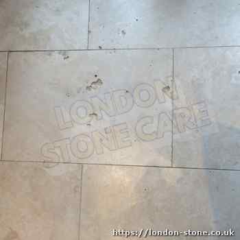 Example of Travertine Tile Polishing serving Battersea