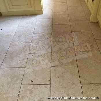 Example showing Travertine Tile Cleaning throughout South Kensington