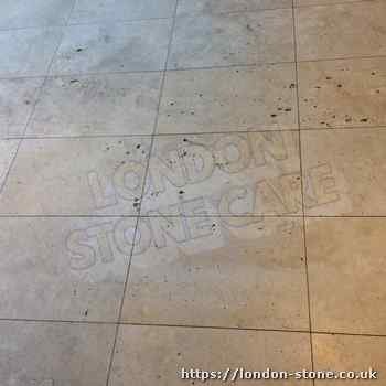 Example of Travertine Floor Cleaning in Walworth