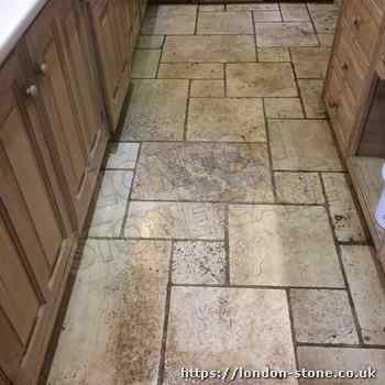 Example of Travertine Tile Cleaning around Colney Hatch