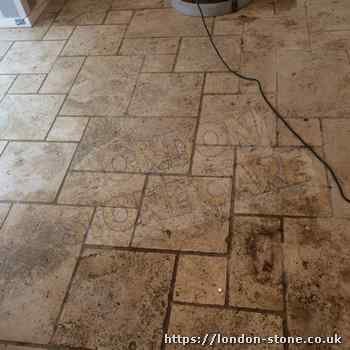 Image showing Travertine Tile Cleaning in Hampton Court