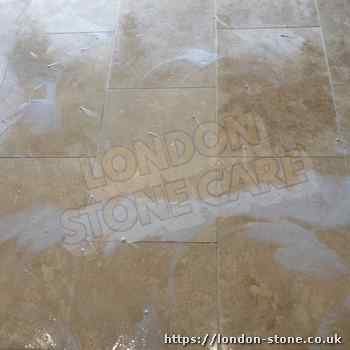 Travertine floor cleaning Chelsea before