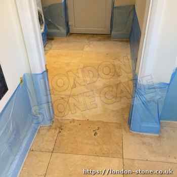 Travertine floor cleaning Osidge before