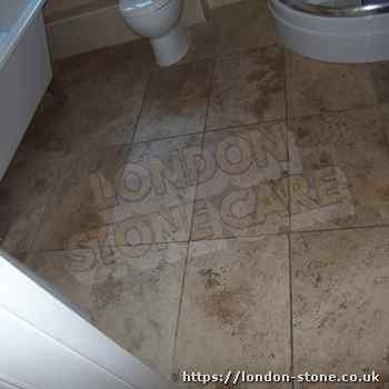 Picture of Travertine Tile Cleaning in Arkley