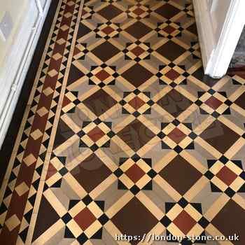 Example showing Minton Victorian Clay Tiles Tile Cleaning throughout Camden Town