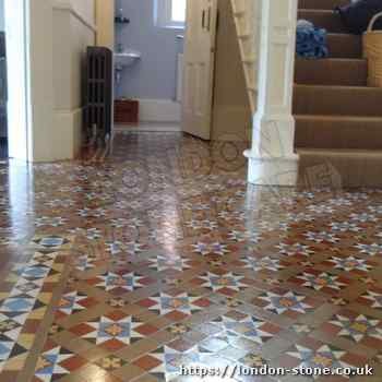 Example of Minton Victorian Clay Tiles Floor Polishing servicing Holborn