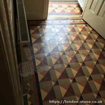 Image displaying Minton Victorian Clay Tiles Floor Restoration servicing St James