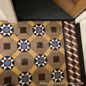 Image demonstrating Minton Victorian Clay Tiles Floor Cleaning in Friern Barnet