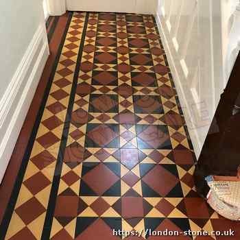 Image demonstrating Minton Victorian Clay Tiles Floor Restoration servicing Knightsbridge