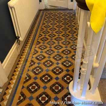 Example displaying Minton Victorian Clay Tiles Floor Restoration servicing Clapham Common