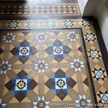 Image showing Minton Victorian Clay Tiles Floor Cleaning in East Sheen