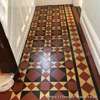 Picture showing Minton Victorian Clay Tiles Floor Cleaning around Gospel Oak