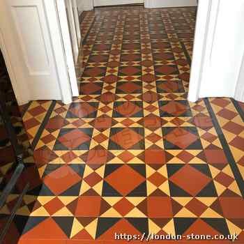 Picture displaying Minton Victorian Clay Tiles Floor Polishing in Elstree Park